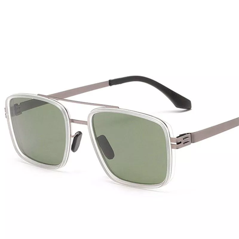 Retro Double Bridge Square Sunglasses UV400 Protection