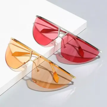 Retro Oversized Cat Eye Sunglasses for Women – UV400 Gradient Mirror Shades
