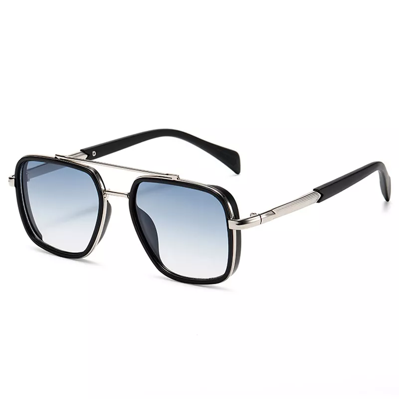 Double Bridge Square Sunglasses with Gradient Lenses for Men & Women - UV400 Protection - Image 5