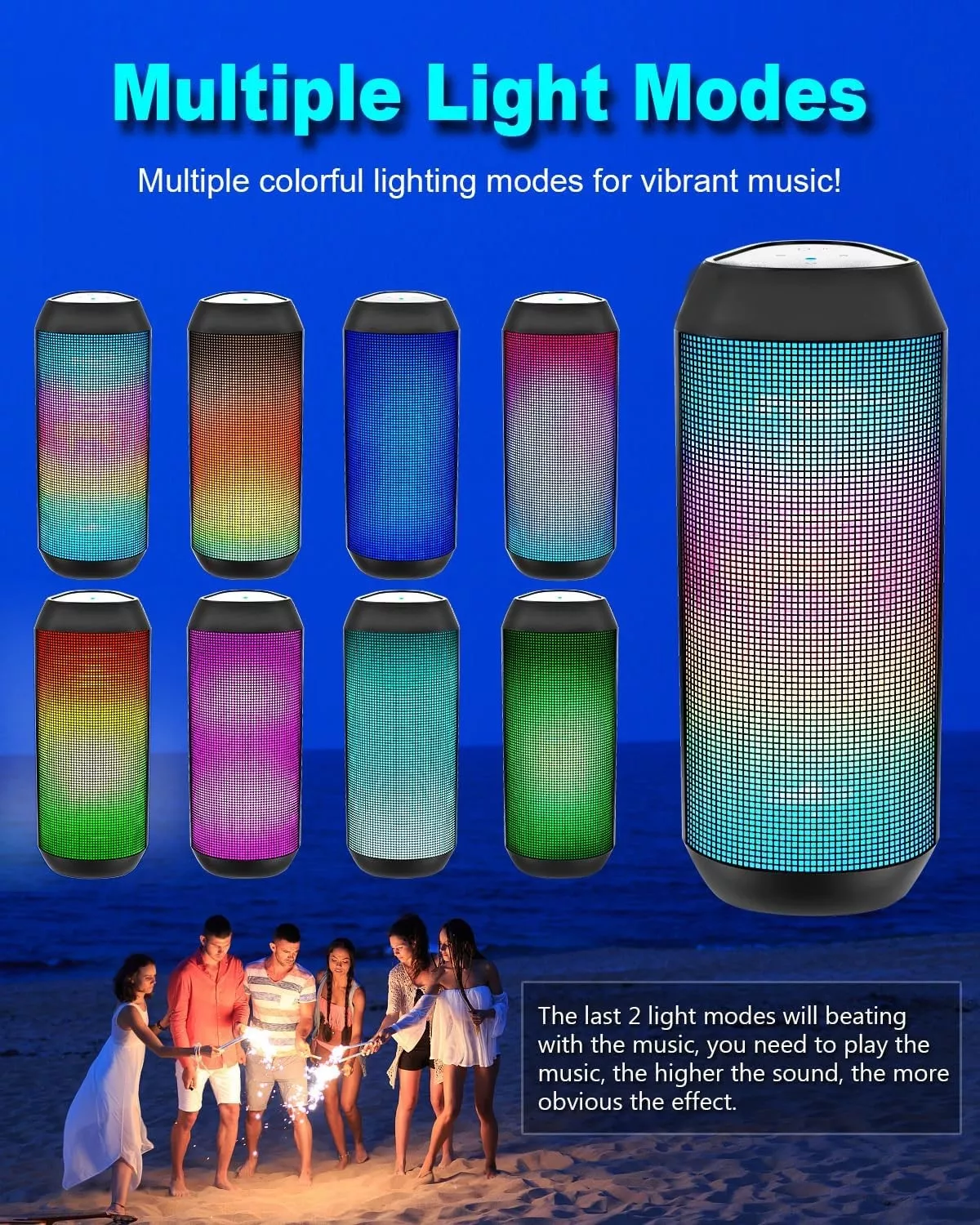 Waterproof Bluetooth Speaker with LED Lights and Surround Stereo Sound - Image 2