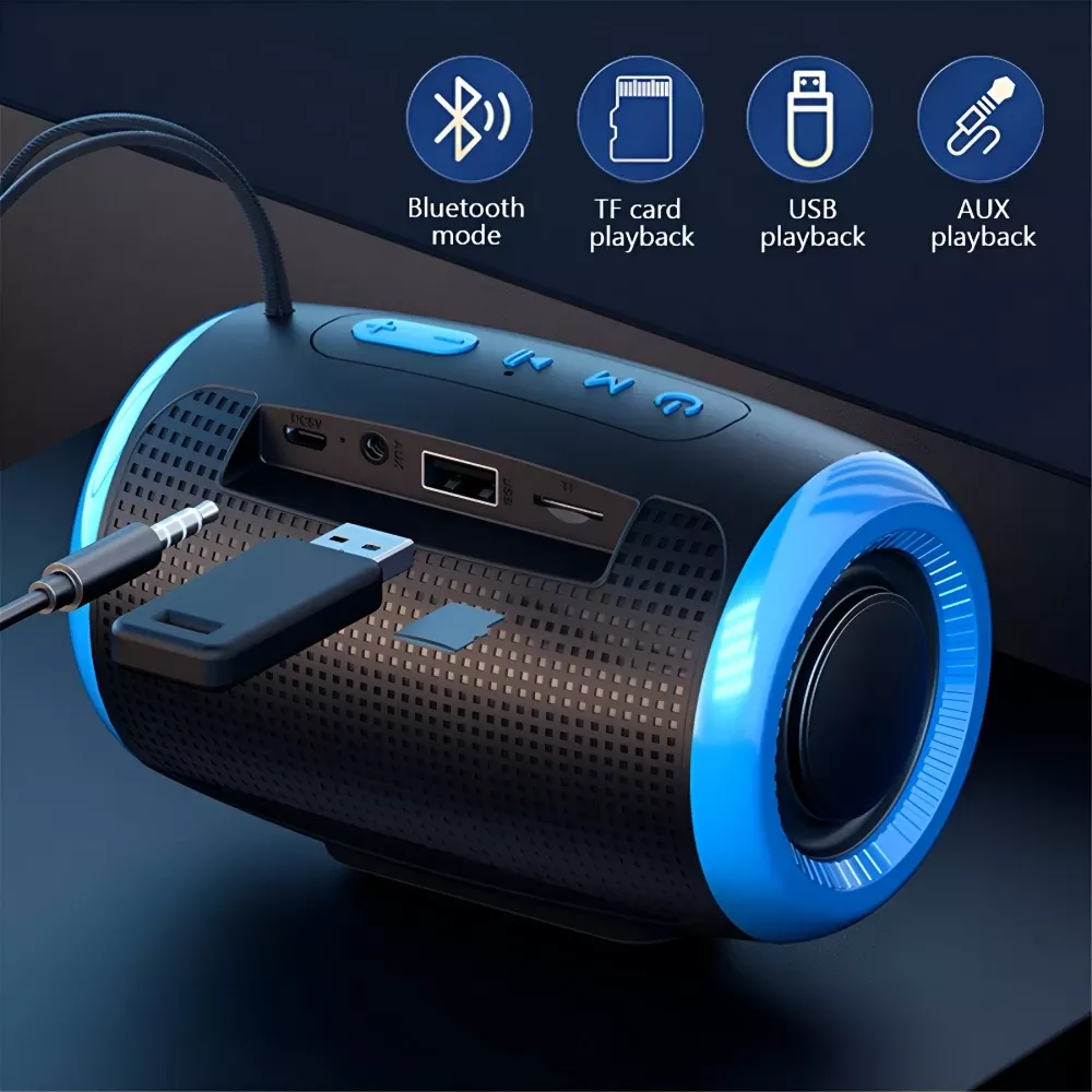 Portable Wireless Bluetooth Speaker with FM, SD, USB, Aux Modes & Waterproof - Image 4