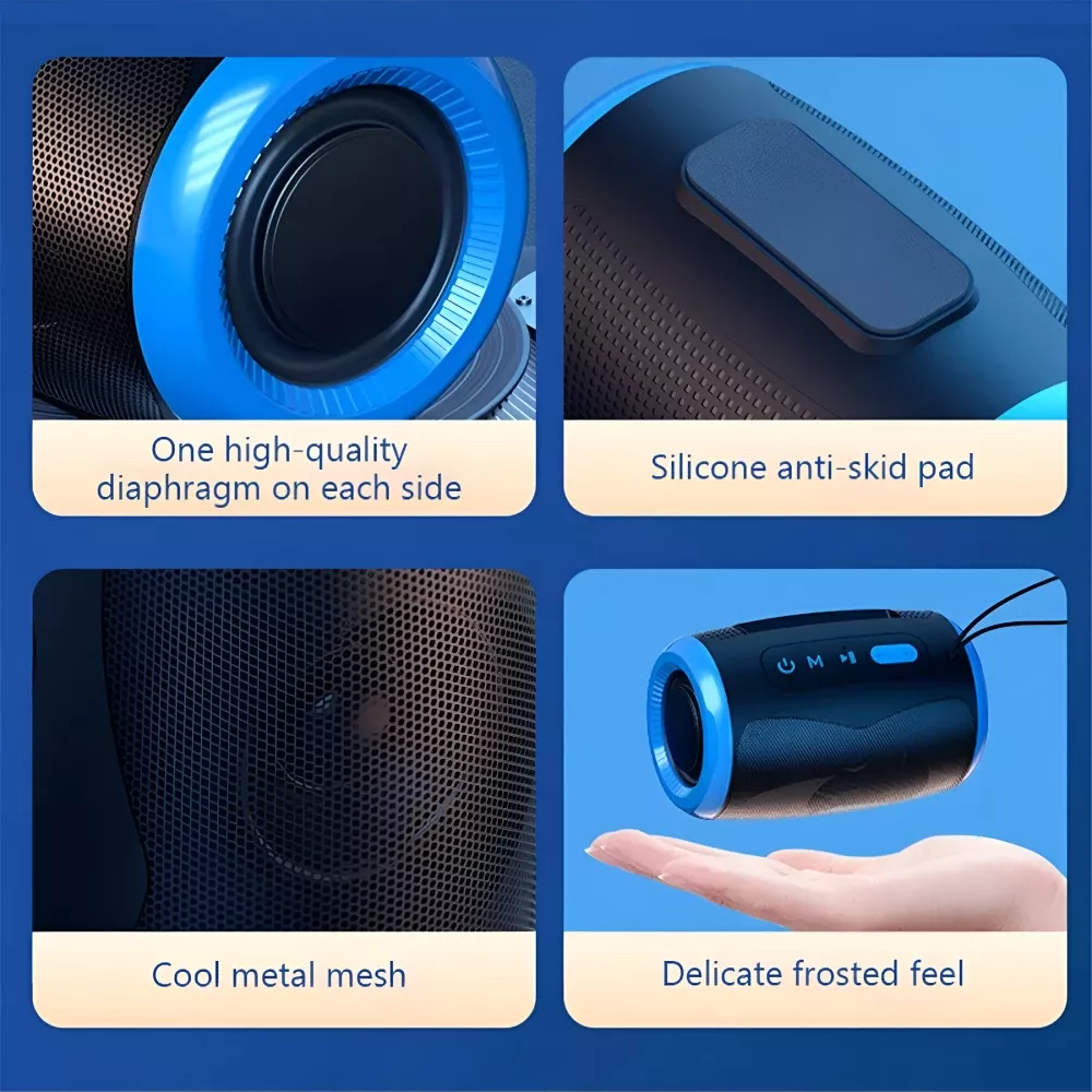 Portable Wireless Bluetooth Speaker with FM, SD, USB, Aux Modes & Waterproof - Image 7