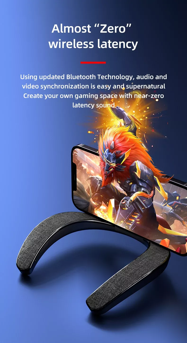 Wireless Wearable Neckband Speaker with Enhanced Bass & Hands-Free Calls - Image 7