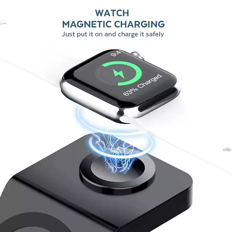 3-in-1 Magnetic Wireless Charging Station for iPhone, Apple Watch, and AirPods - Image 4