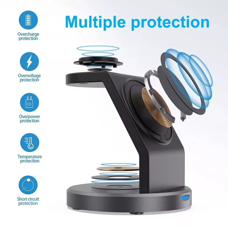 3-in-1 Magnetic Wireless Charging Station for iPhone, Apple Watch, and AirPods - Image 2