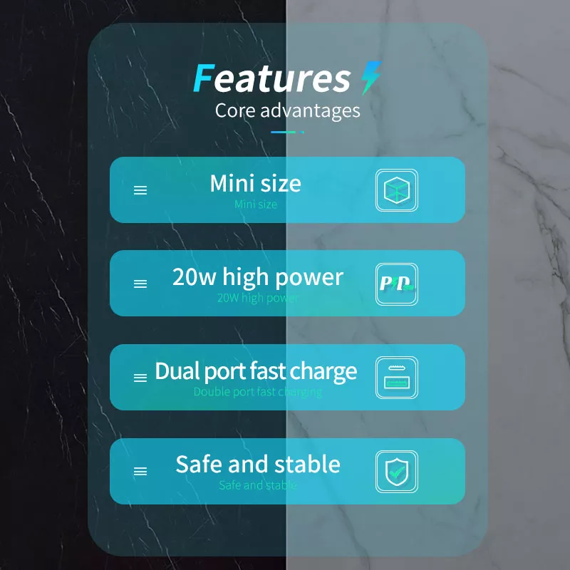 20W GaN USB-C PD Fast Charger with Dual Ports - Image 5