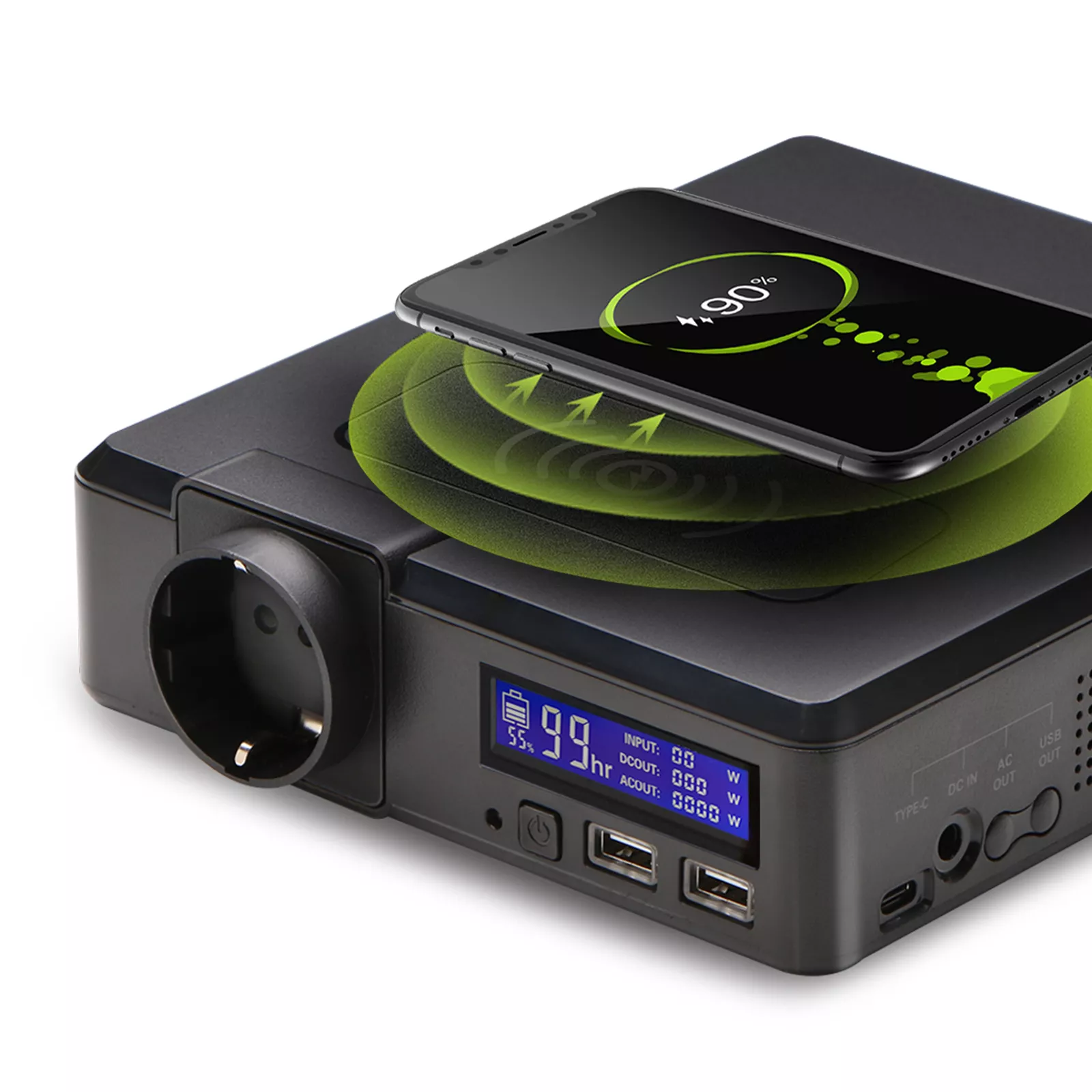 200W Portable Power Station 154Wh Solar Power Bank with Wireless Charging for Outdoors - Image 6