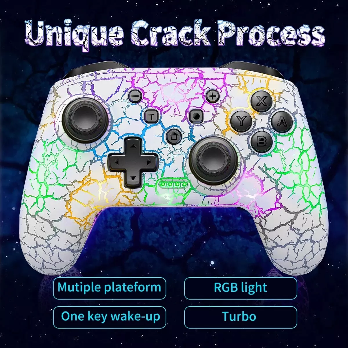 RGB Wireless Gamepad Joystick Controller for Nintendo Switch, PS3, PC & More - Image 2