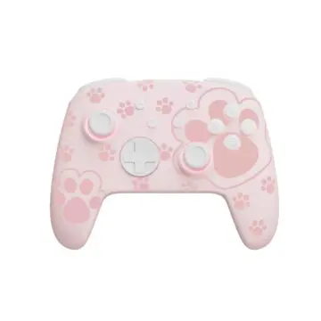 Pink Cat Paw LED Nintendo Switch Pro Controller - Wireless, Turbo, 7 Colors
