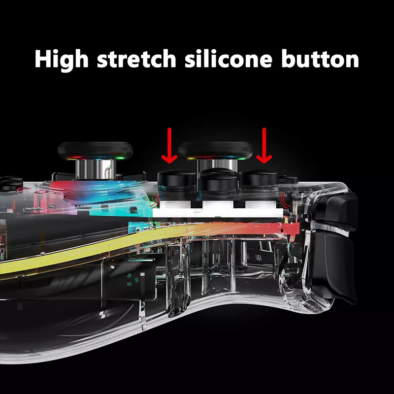 Transparent Wireless Joypad with 8 Color LED for Nintendo Switch & Lite - Image 6