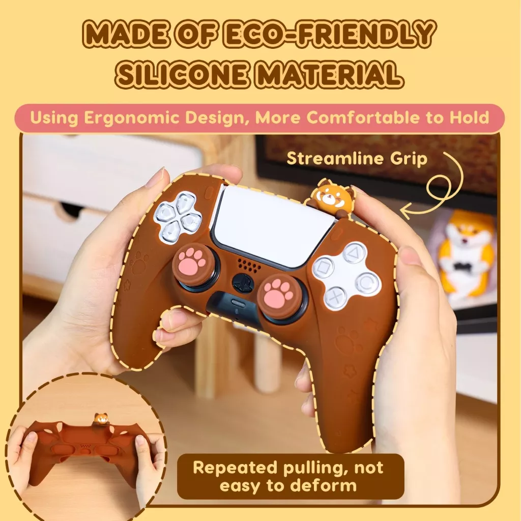 Red Panda Silicone Protective Case for PS5 Controller - Image 4