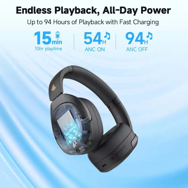 Wireless Bluetooth Headphones with Active Noise Cancelling, 94H Battery Life, Hi-Res Sound - Image 3