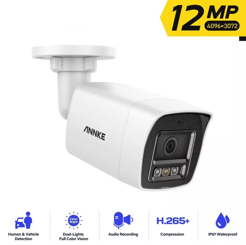 12MP Outdoor PoE Security Camera with Dual Light and Night Vision - Image 2
