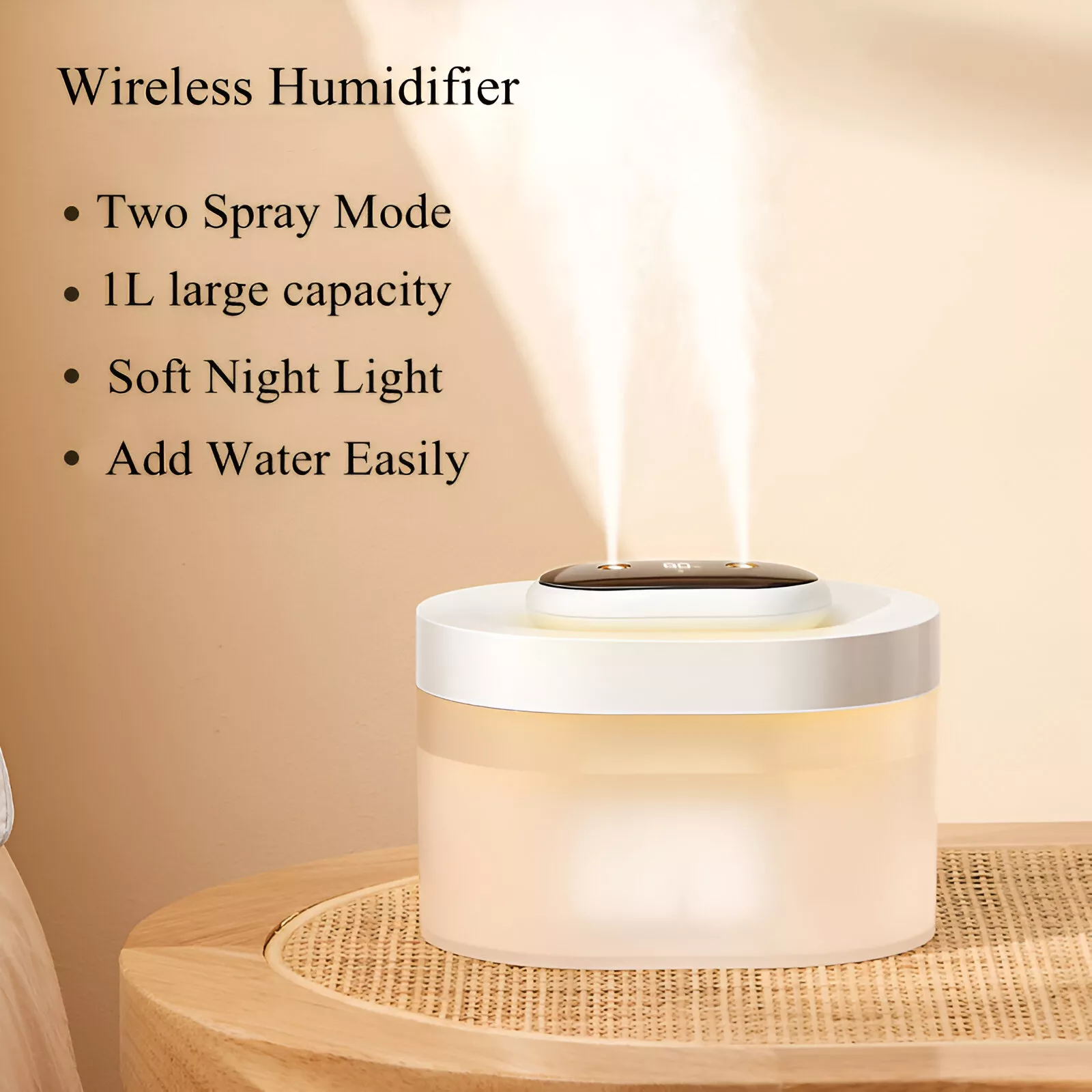 300ml Essential Oil Diffuser and Humidifier with Ultrasonic Mist and LED Light - Image 3