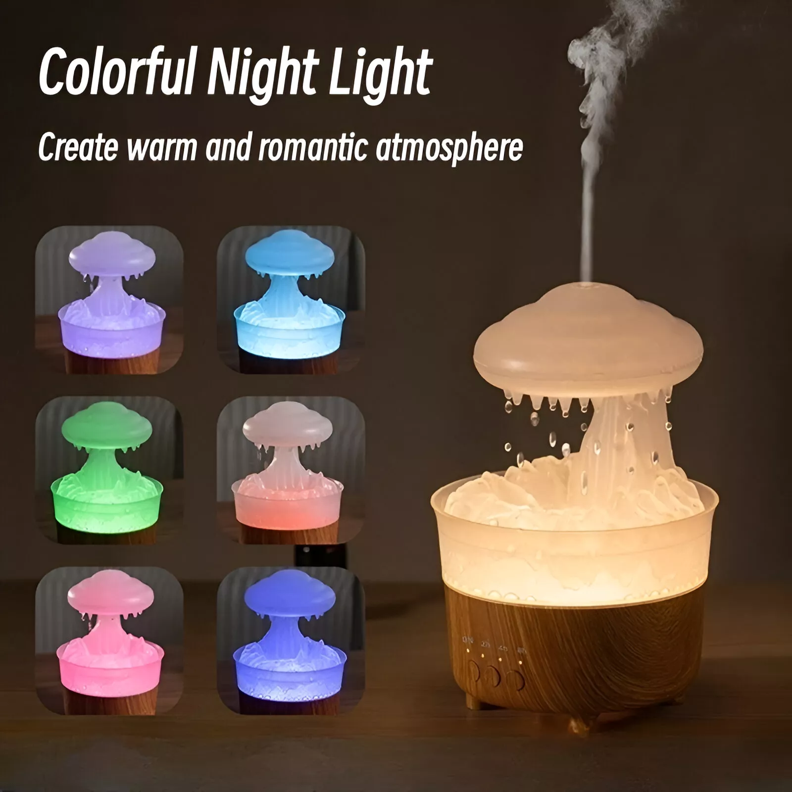 LED Rain Cloud Aromatherapy Humidifier with Remote Control - Image 2
