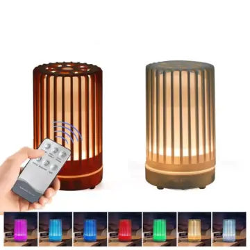 200ml Wood Grain Essential Oil Diffuser with Remote Control, USB Humidifier & LED Light