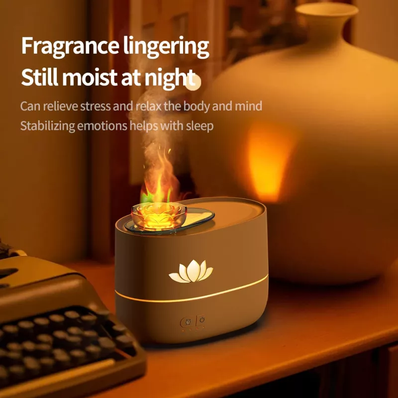 Lotus Flower USB Aroma Diffuser with LED Light and 350ML Capacity - Image 3