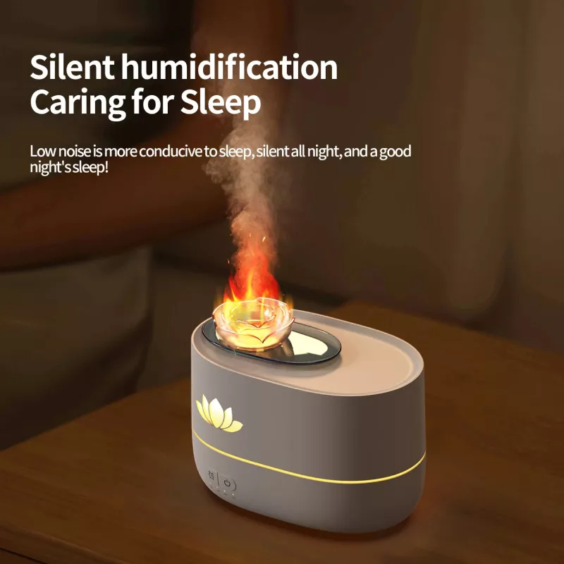 Lotus Flower USB Aroma Diffuser with LED Light and 350ML Capacity - Image 4