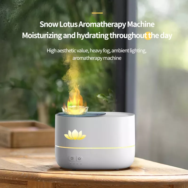 Lotus Flower USB Aroma Diffuser with LED Light and 350ML Capacity - Image 2