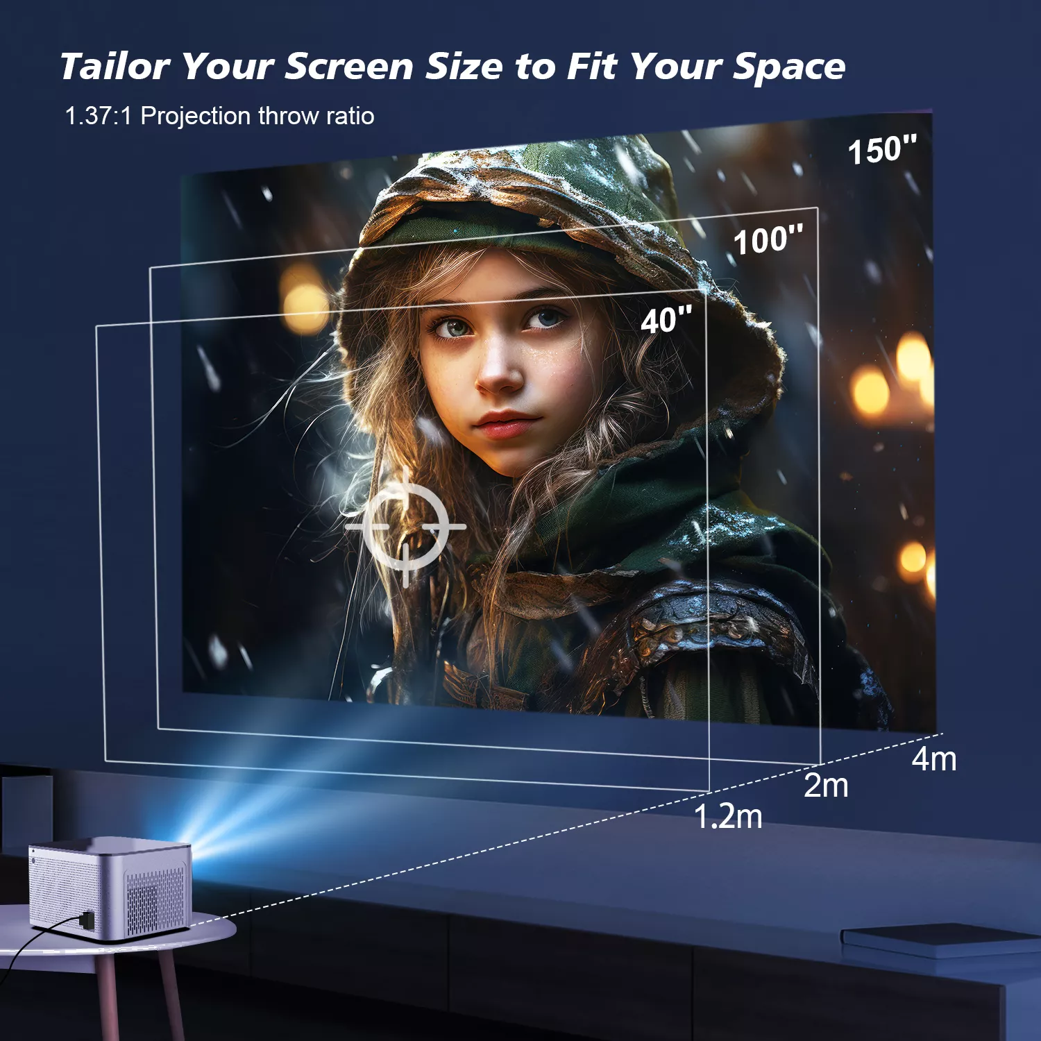 4K UHD Projector with Android 11, 1080P, WiFi 6, Bluetooth, Voice Control - Image 2