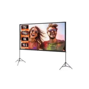 Portable 16:9 4K HD Projector Screen with Stand for Home & Outdoor Use
