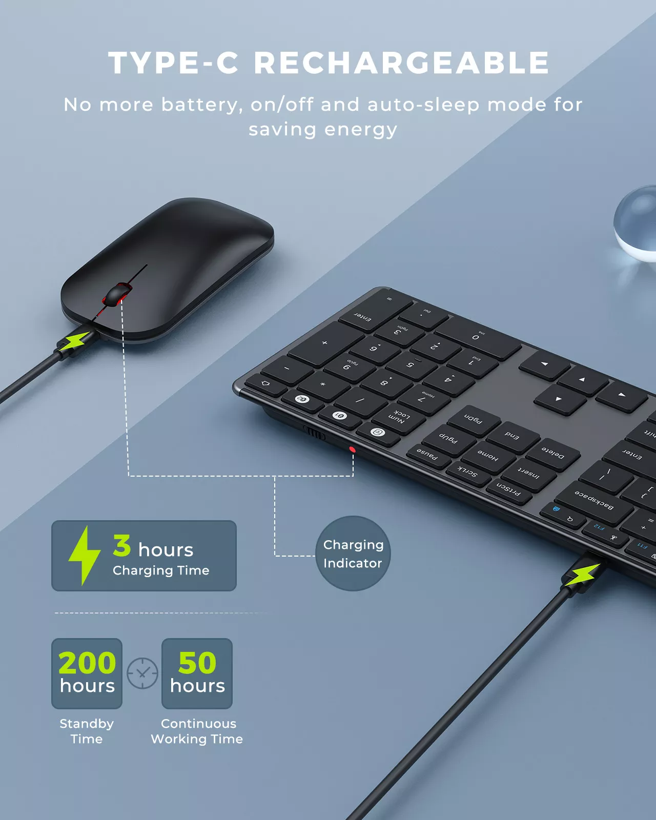 Wireless Bluetooth Keyboard and Mouse Combo with Multi-Device Connectivity - Image 5