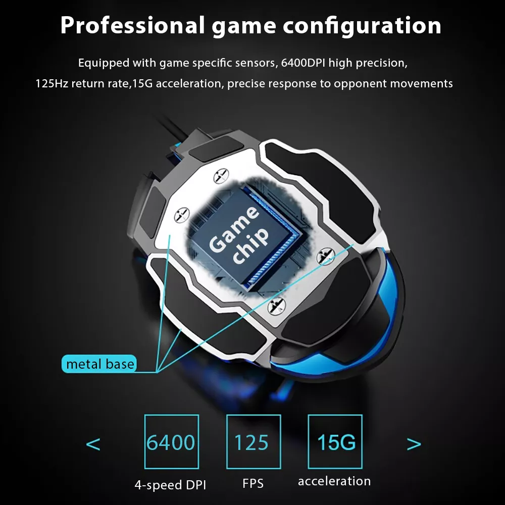 Wired Gaming and Office Mouse with Adjustable DPI and RGB Lightin - Image 6