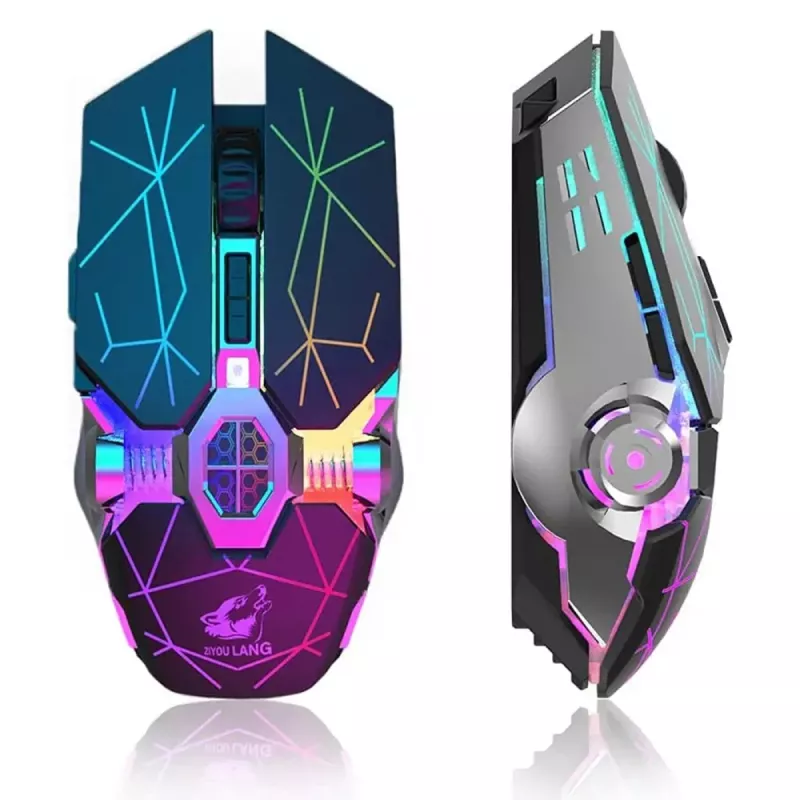 Wireless Gaming Mouse with Rechargeable Battery, RGB Lights, Adjustable DPI