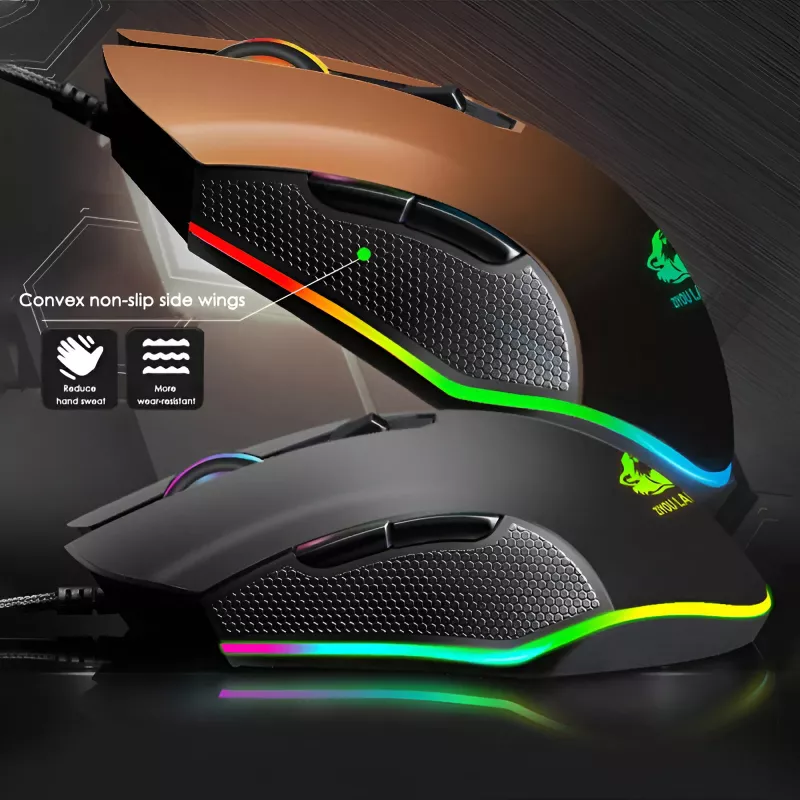 Wired Gaming Mouse with RGB Backlight, Adjustable DPI, 6 Buttons - Image 3