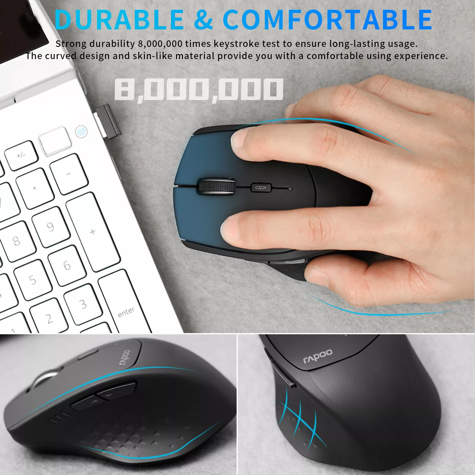 Multi-Device Wireless Ergonomic Mouse with Long Battery Life - Image 5