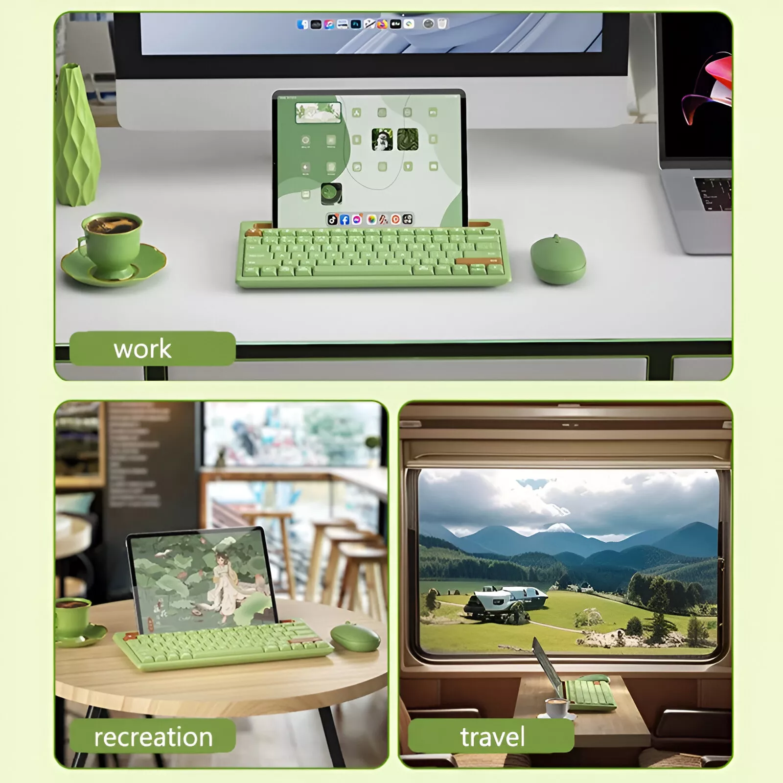 Bluetooth Wireless Keyboard and Mouse Set for iPad, Tablet, PC, and Gaming - Image 7