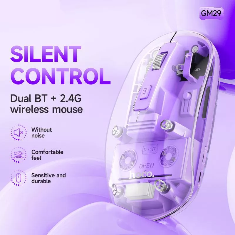 2.4G Dual-Mode Silent Wireless Mouse with Ergonomic Design, DPI 1600 - Image 2