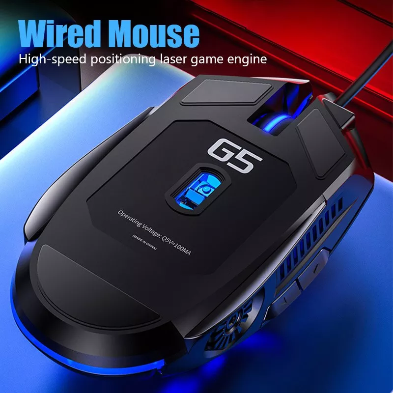Six-Key Luminous Wired Gaming Mouse with Mute Function and Adjustable DPI - Image 3