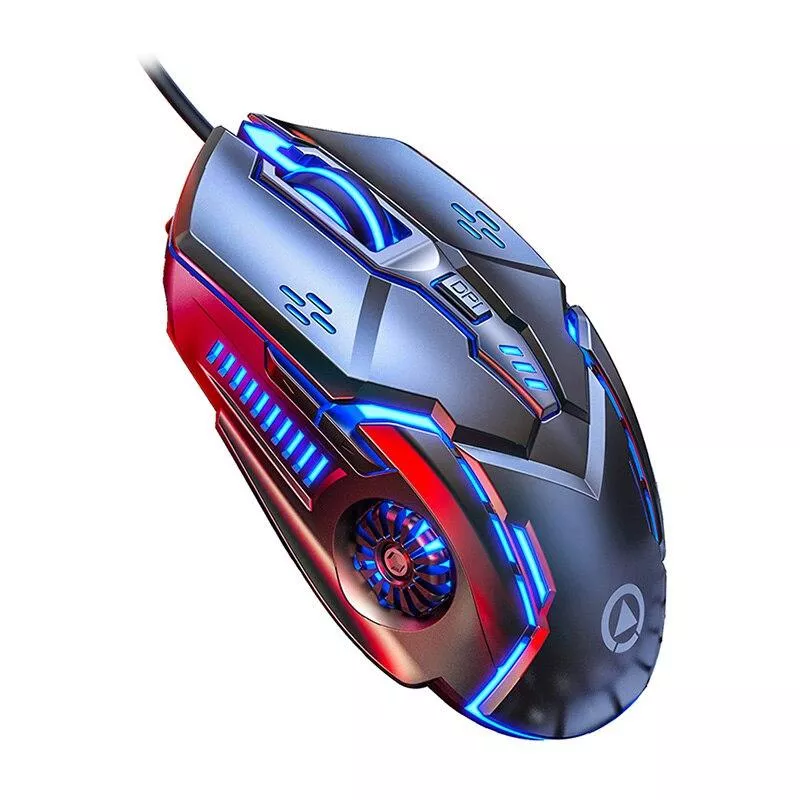 Six-Key Luminous Wired Gaming Mouse with Mute Function and Adjustable DPI