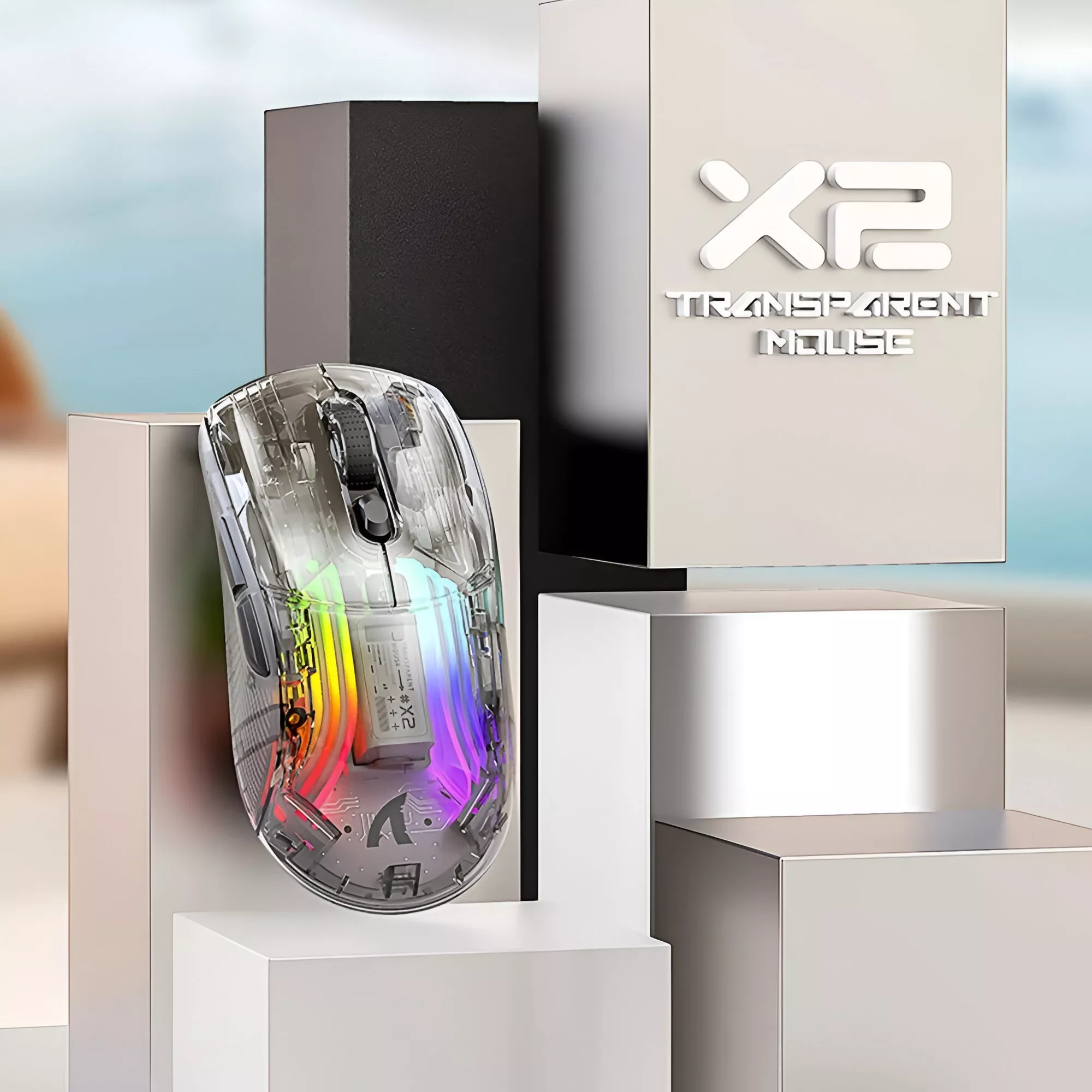 Transparent Wireless Gaming Mouse, Dual Mode 2.4G Bluetooth, RGB Backlit, 3D Control - Image 3