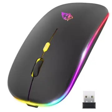 Dual-Mode Wireless Bluetooth Mouse, Rechargeable RGB, Silent Click for PC, iPad, Laptop
