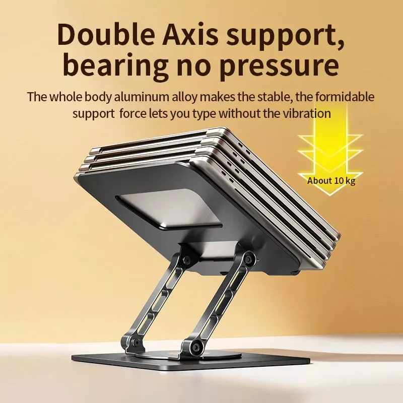 Foldable Aluminum Laptop Stand with Cooling Support for Laptops and Tablets - Image 3