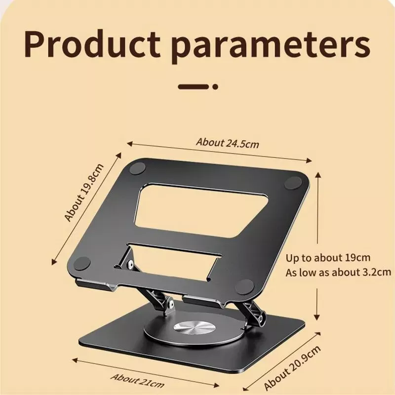 Foldable Aluminum Laptop Stand with Cooling Support for Laptops and Tablets - Image 6
