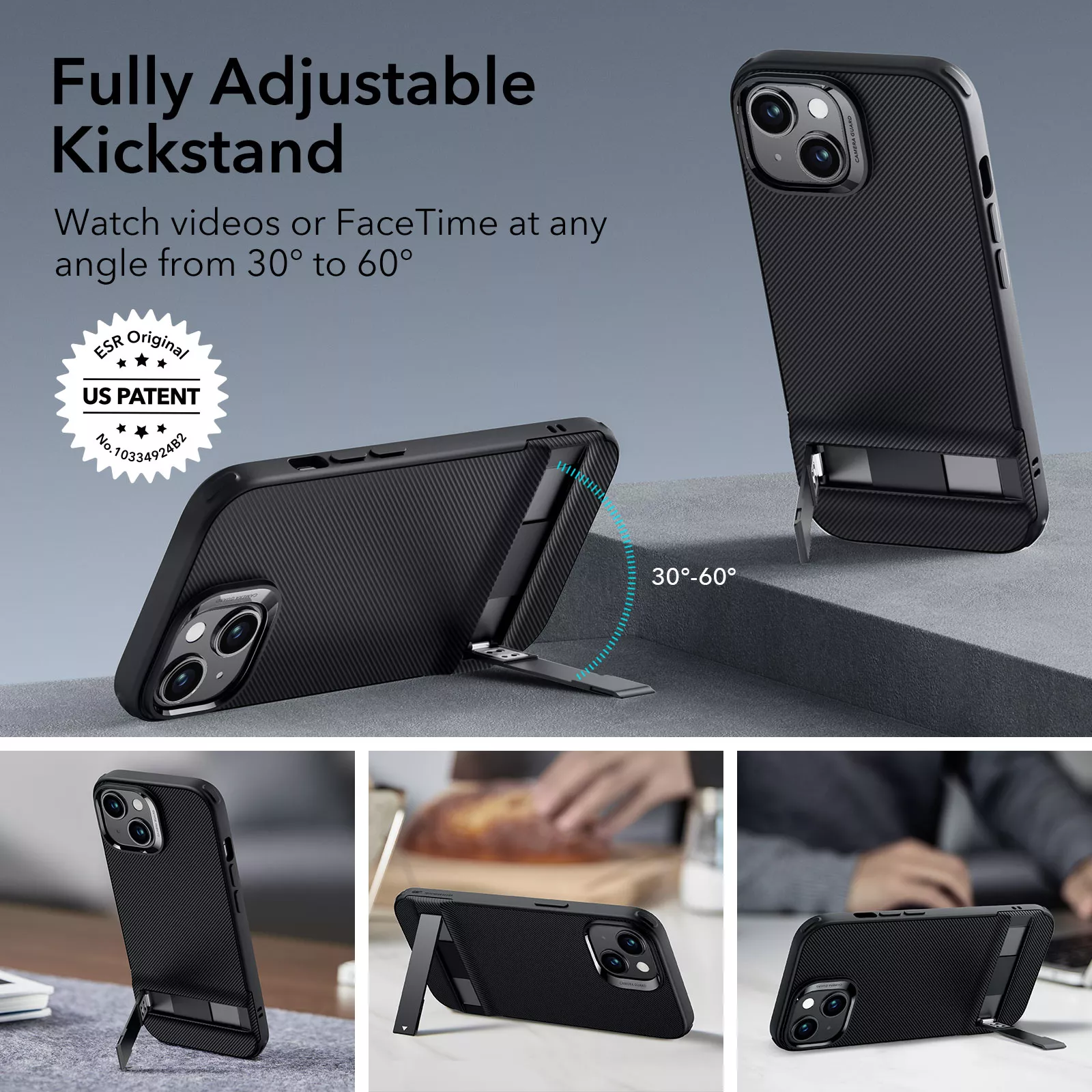 iPhone 15 Metal Kickstand Case with Adjustable Stand - Image 2
