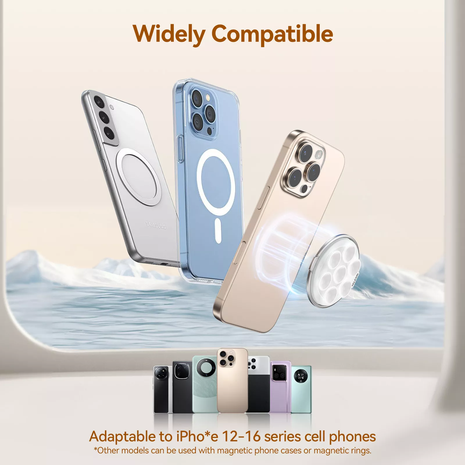 Magnetic Suction Cup Phone Grip Stand - Hands-Free Multifunction Holder - Image 4