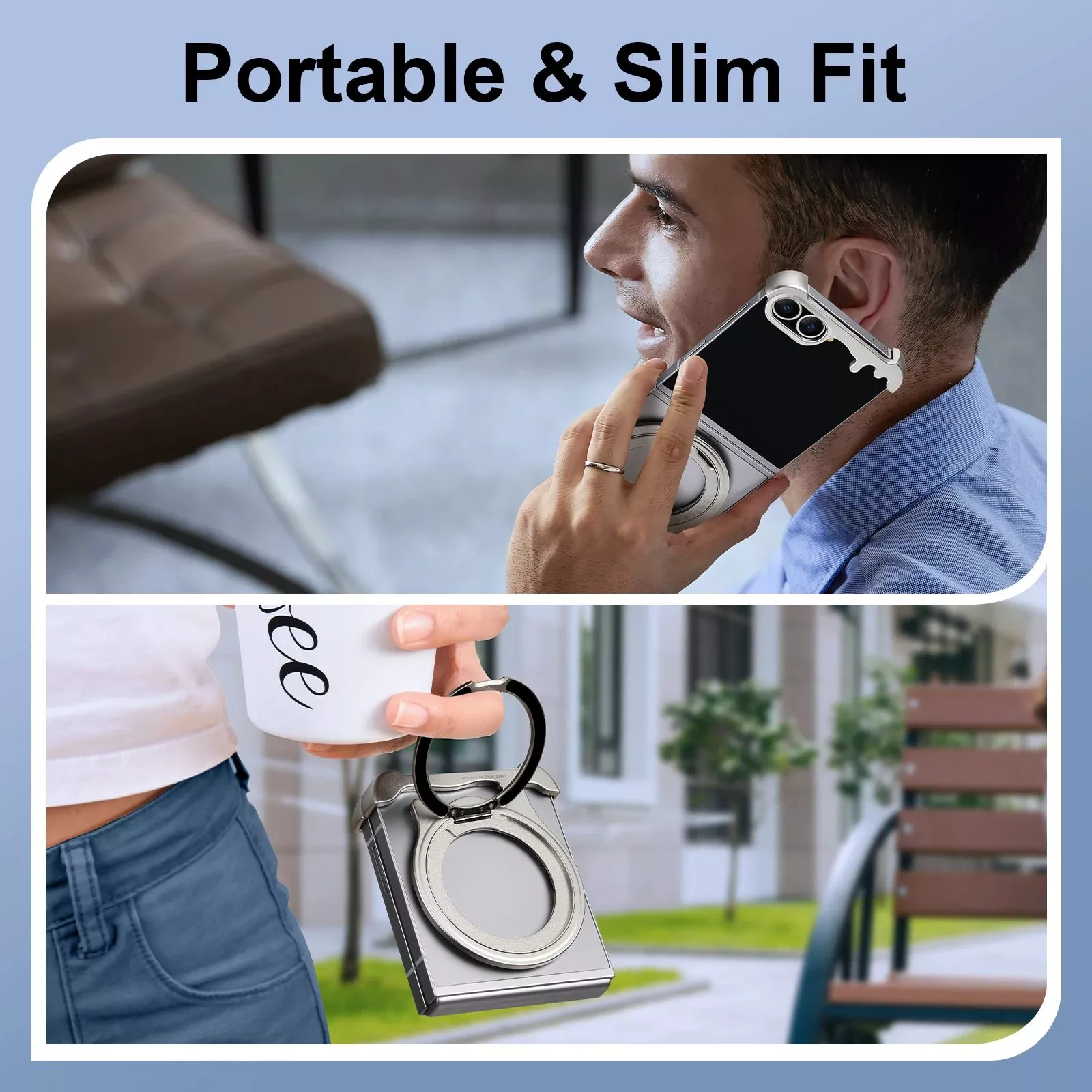 Metal Frameless Phone Case for Samsung Galaxy Z Flip 6 with 360° Rotatable Stand and MagSafe - Image 6