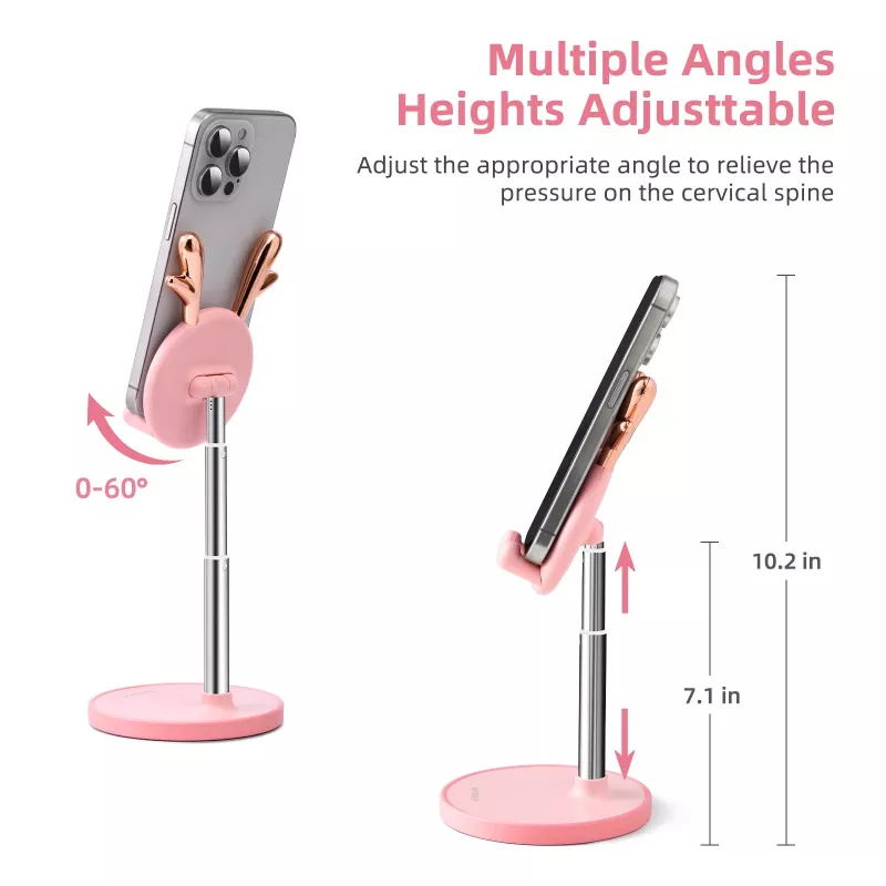 Adjustable Cute Deer Desktop Phone & Tablet Stand for 4-12.7'' Devices - Image 6