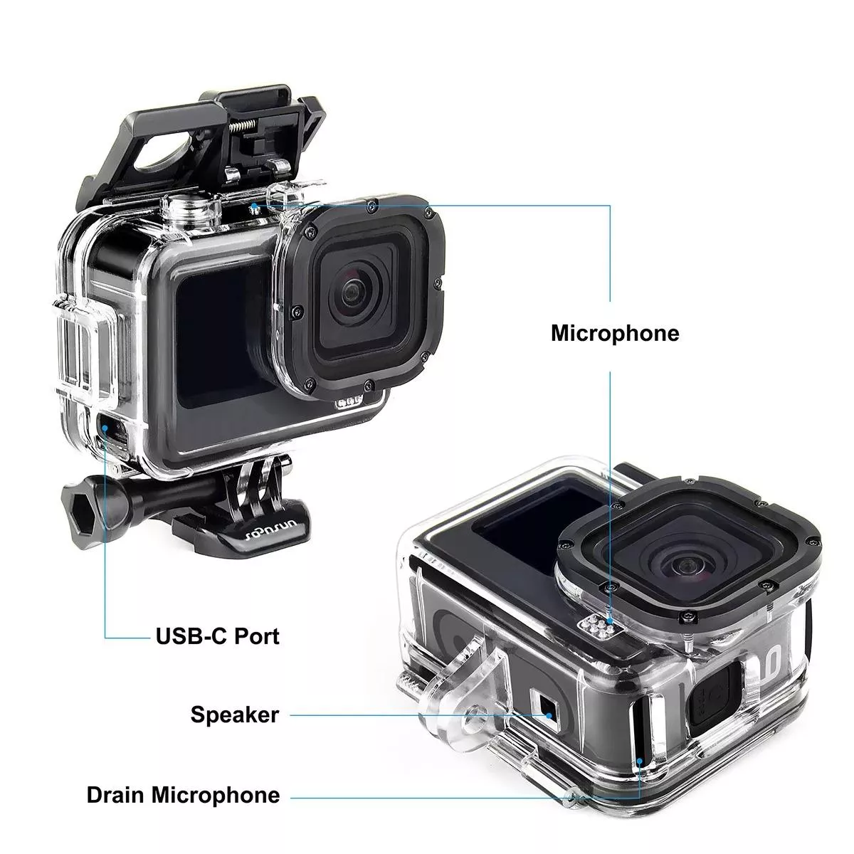 Side Open Frame for GoPro Hero 13 12 11 10 9 Black - Image 5