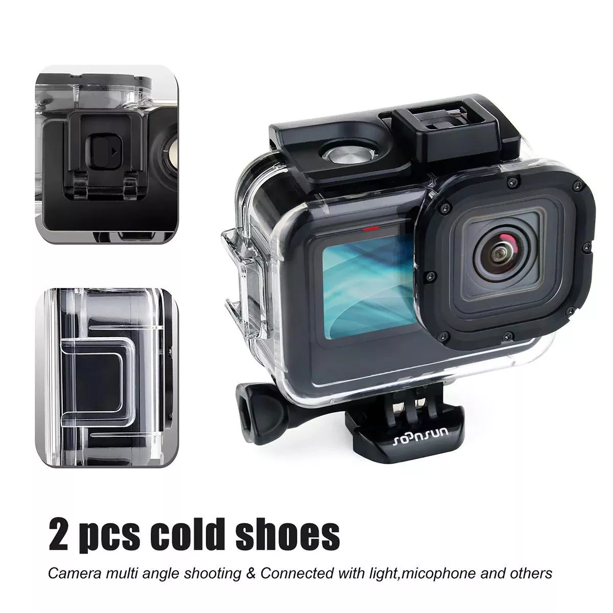 Side Open Frame for GoPro Hero 13 12 11 10 9 Black - Image 4