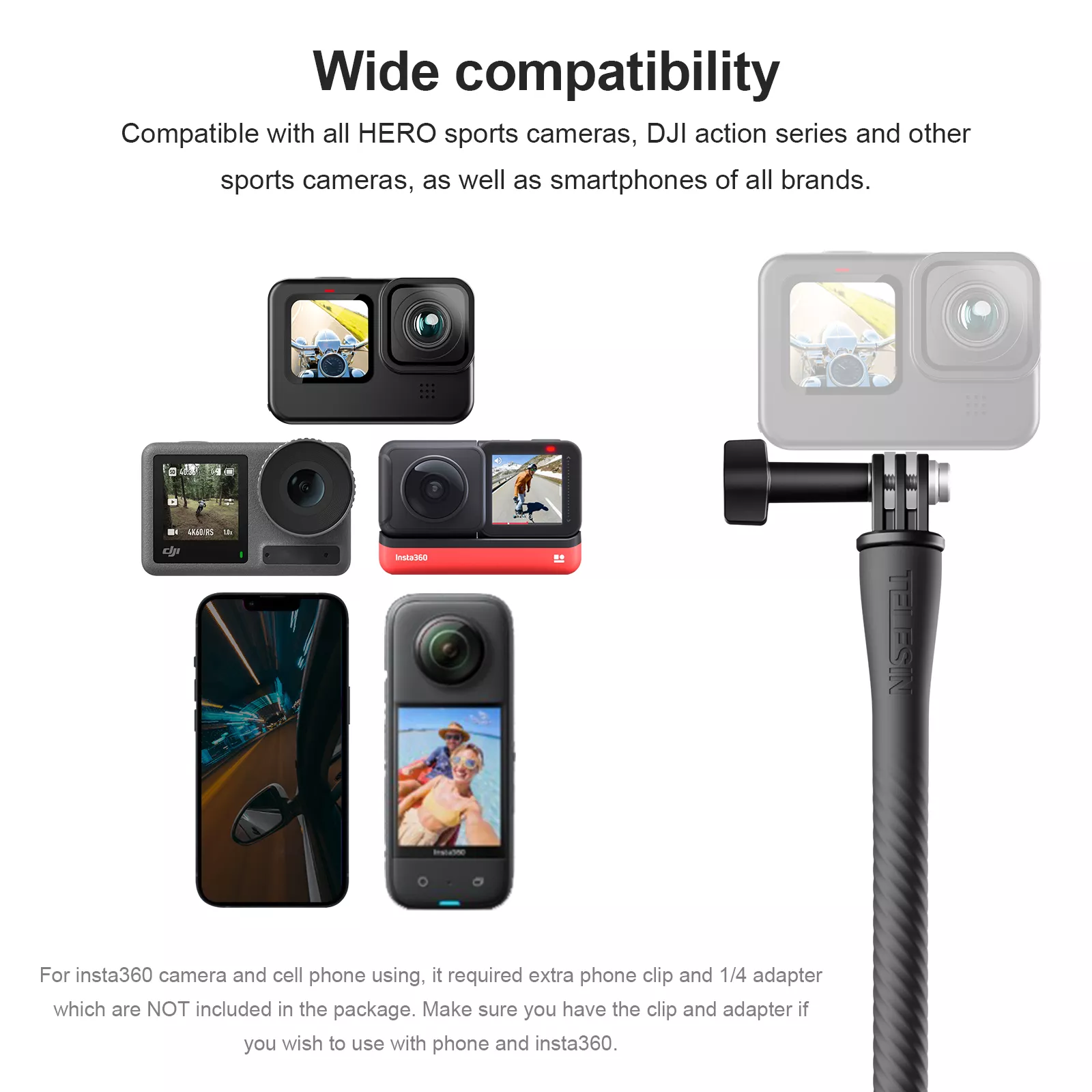 Flexible Selfie Stick Tripod with 360° Adjustment for Cameras & Smartphones - Image 4