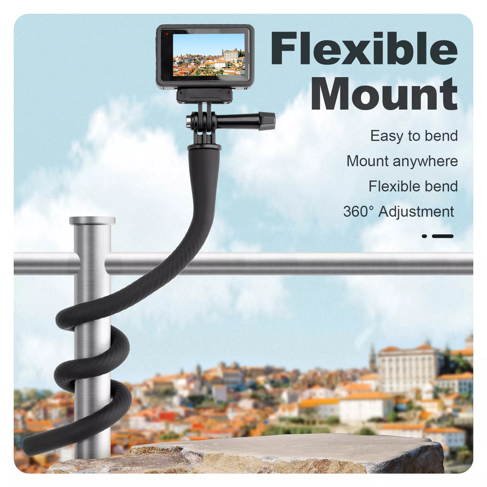 Flexible Selfie Stick Tripod with 360° Adjustment for Cameras & Smartphones - Image 2