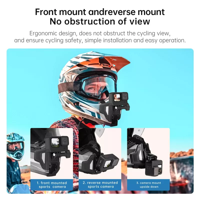 Foldable Motorcycle Helmet Mount for GoPro, DJI, and Insta360 Cameras - Image 4