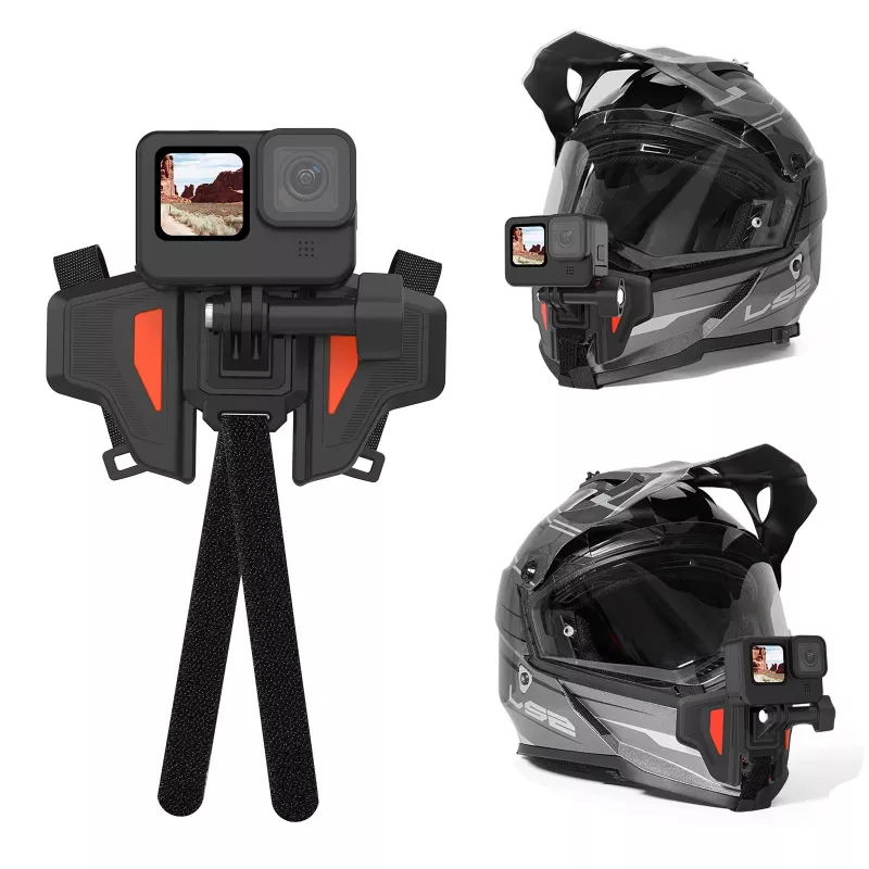 Foldable Motorcycle Helmet Mount for GoPro, DJI, and Insta360 Cameras