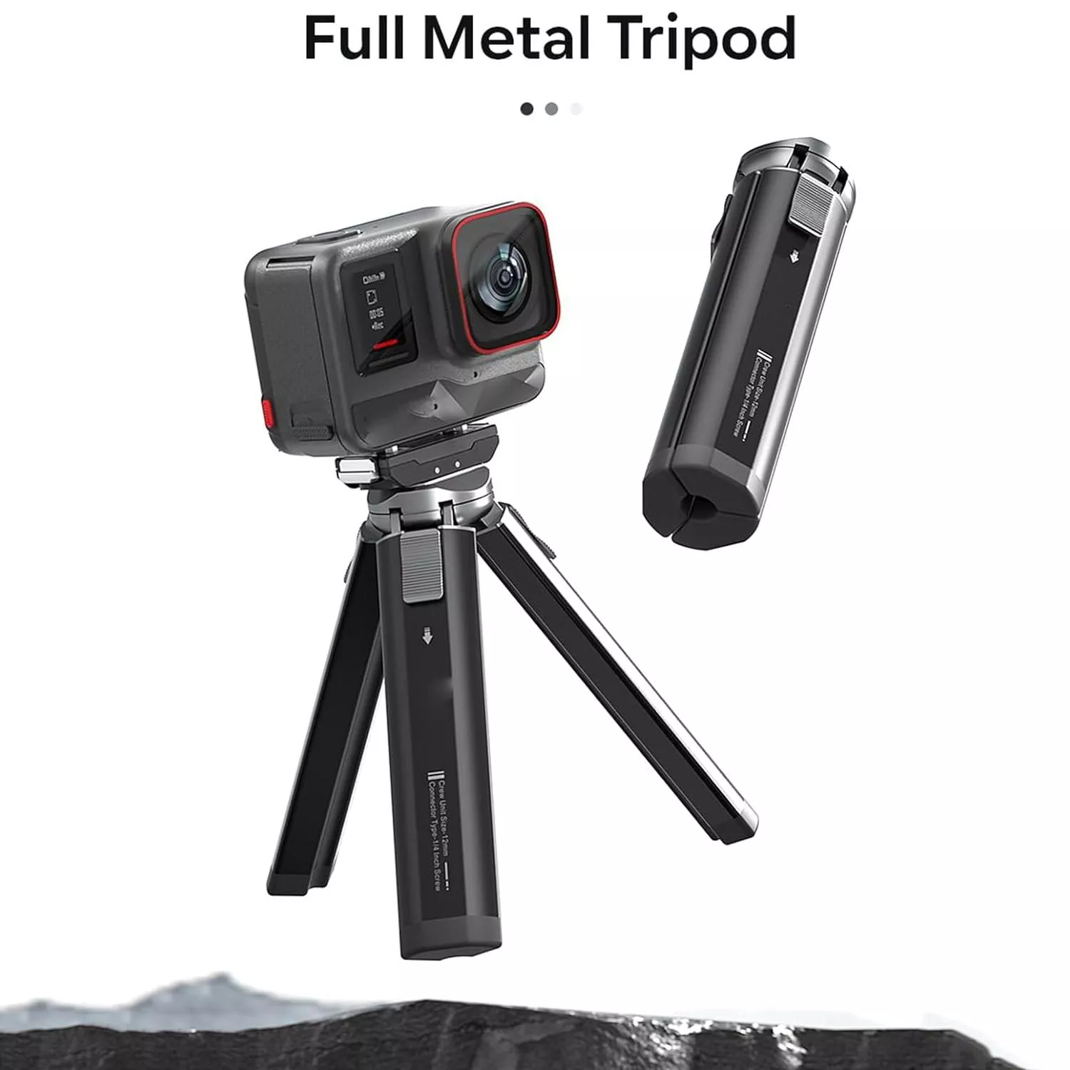Lightweight Aluminum Tripod with 1/4 Screw for Action Cameras - Image 2