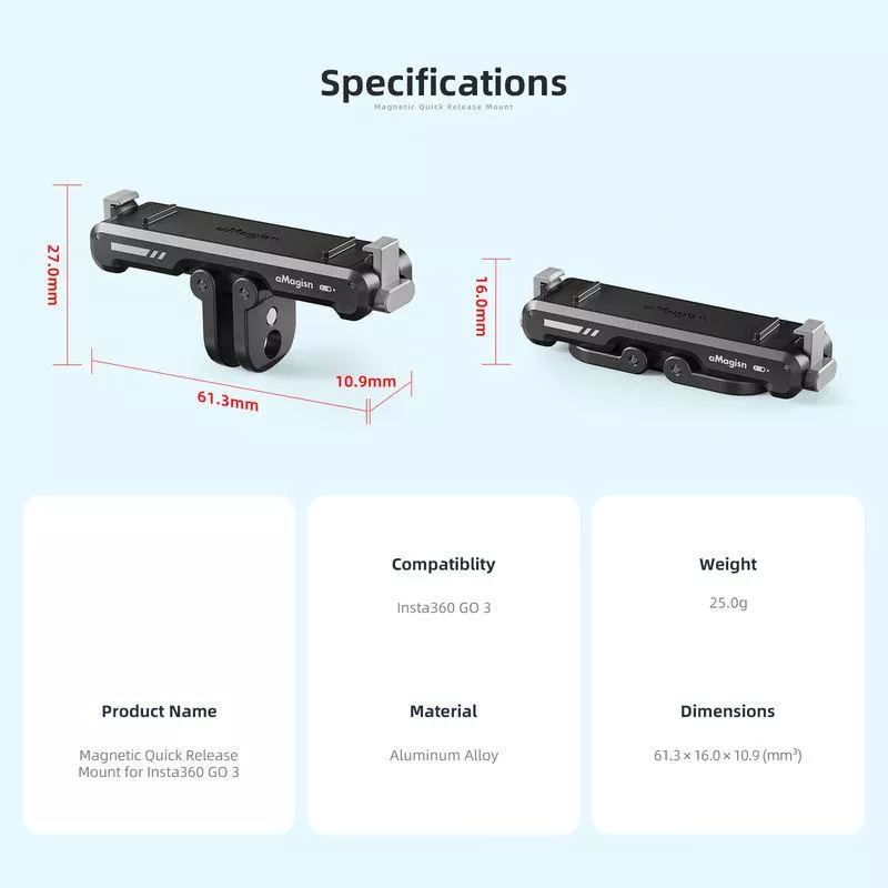 Magnetic Quick Release Base Bracket for Action Camera Accessories - Image 6